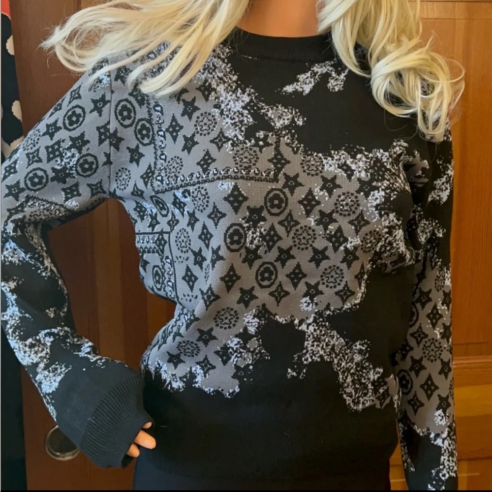 Jacquard Wool Pullover - image 1